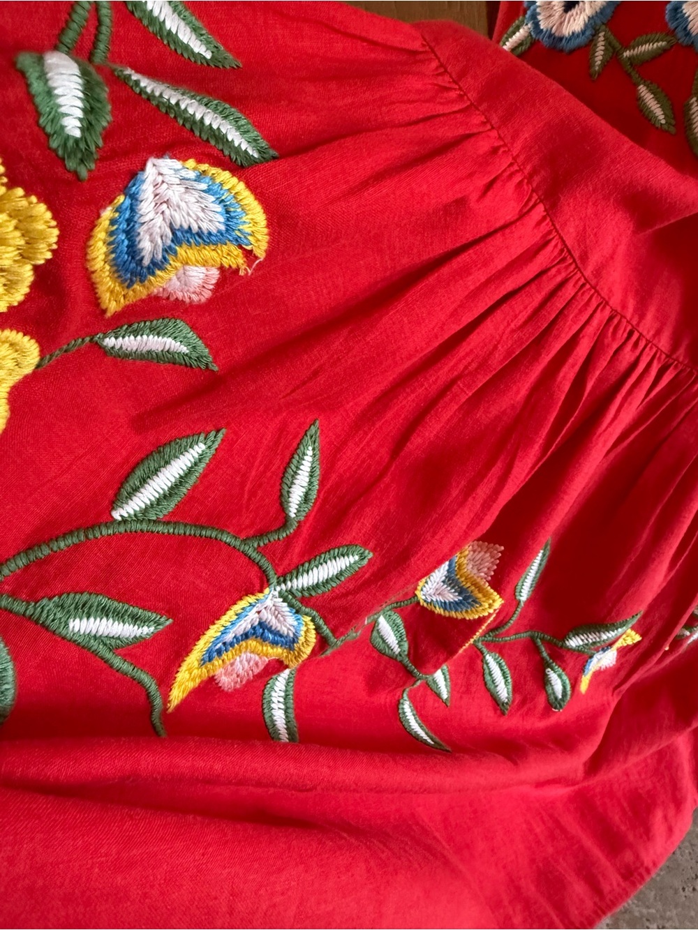 FARM rio for Anthropologie Red Embroidered Maxi Dress - Picture 5 of 6